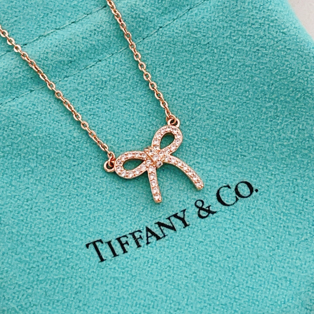 Tiffany & Co. Rose gold bow necklace